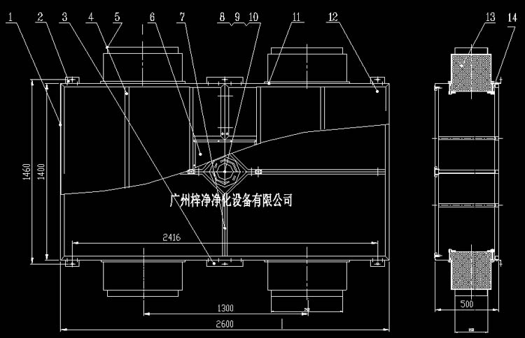 Ⅲ級手術室送風天花方案設計圖CAD製作